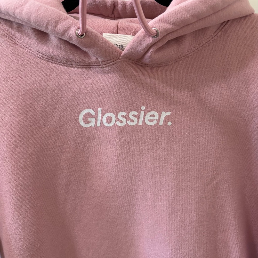 Glossier Pink Hoodie Size L - Picture 2 of 9